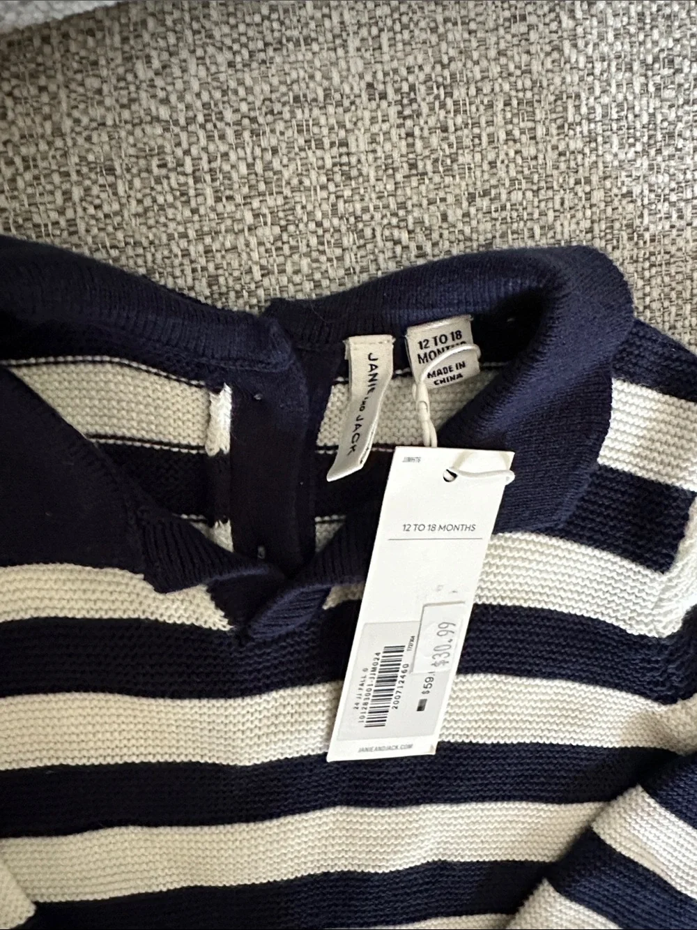Janie & Jack striped collar 1 piece